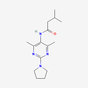molecular formula C15H24N4O B3008382 N-(4,6-dimethyl-2-(pyrrolidin-1-yl)pyrimidin-5-yl)-3-methylbutanamide CAS No. 1448035-83-3