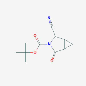 molecular formula C11H14N2O3 B3008388 Tert-butyl 2-cyano-4-oxo-3-azabicyclo[3.1.0]hexane-3-carboxylate CAS No. 2378501-59-6
