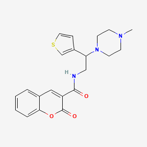 molecular formula C21H23N3O3S B3008389 N-(2-(4-methylpiperazin-1-yl)-2-(thiophen-3-yl)ethyl)-2-oxo-2H-chromene-3-carboxamide CAS No. 946373-85-9