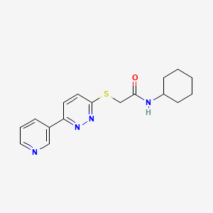 molecular formula C17H20N4OS B3008404 N-cyclohexyl-2-(6-pyridin-3-ylpyridazin-3-yl)sulfanylacetamide CAS No. 872701-42-3