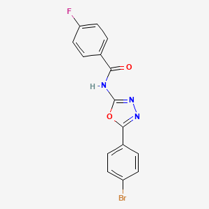 molecular formula C15H9BrFN3O2 B3008439 N-[5-(4-bromophenyl)-1,3,4-oxadiazol-2-yl]-4-fluorobenzamide CAS No. 891127-76-7