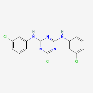 B3008458 6-chloro-N,N'-bis(3-chlorophenyl)-1,3,5-triazine-2,4-diamine CAS No. 84688-74-4