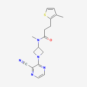 molecular formula C17H19N5OS B3008554 N-[1-(3-Cyanopyrazin-2-yl)azetidin-3-yl]-N-methyl-3-(3-methylthiophen-2-yl)propanamide CAS No. 2380095-30-5