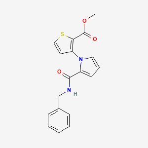 molecular formula C18H16N2O3S B3008556 methyl 3-{2-[(benzylamino)carbonyl]-1H-pyrrol-1-yl}-2-thiophenecarboxylate CAS No. 477863-81-3