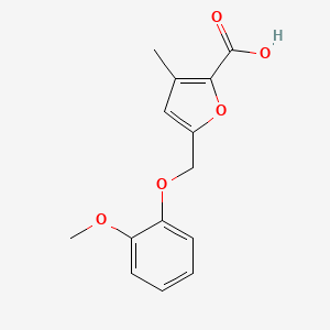 molecular formula C14H14O5 B3008581 5-(2-Methoxy-phenoxymethyl)-3-methyl-furan-2-carboxylic acid CAS No. 303064-38-2