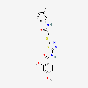 molecular formula C21H22N4O4S2 B3008620 N-[5-({[(2,3-dimethylphenyl)carbamoyl]methyl}sulfanyl)-1,3,4-thiadiazol-2-yl]-2,4-dimethoxybenzamide CAS No. 392294-61-0