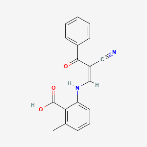 2-((2-Nitrilo-3-oxo-3-phenylprop-1-enyl)amino)-6-methylbenzoic acid