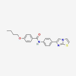 4-butoxy-N-(4-(imidazo[2,1-b]thiazol-6-yl)phenyl)benzamide