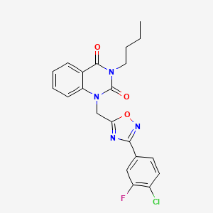 3-butyl-1-((3-(4-chloro-3-fluorophenyl)-1,2,4-oxadiazol-5-yl)methyl)quinazoline-2,4(1H,3H)-dione