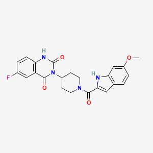 6-fluoro-3-(1-(6-methoxy-1H-indole-2-carbonyl)piperidin-4-yl)quinazoline-2,4(1H,3H)-dione