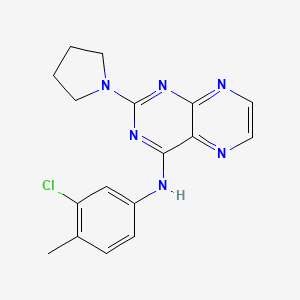 molecular formula C17H17ClN6 B3008663 N-(3-chloro-4-methylphenyl)-2-(pyrrolidin-1-yl)pteridin-4-amine CAS No. 946218-39-9