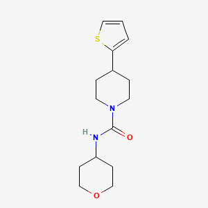 molecular formula C15H22N2O2S B3008667 N-(tetrahydro-2H-pyran-4-yl)-4-(thiophen-2-yl)piperidine-1-carboxamide CAS No. 2034622-14-3