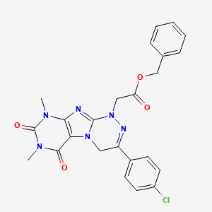 molecular formula C24H21ClN6O4 B3008682 benzyl 2-(3-(4-chlorophenyl)-7,9-dimethyl-6,8-dioxo-6,7,8,9-tetrahydro-[1,2,4]triazino[3,4-f]purin-1(4H)-yl)acetate CAS No. 941959-37-1