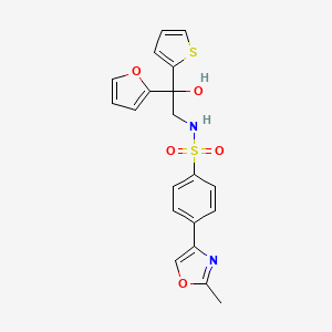 N-(2-(furan-2-yl)-2-hydroxy-2-(thiophen-2-yl)ethyl)-4-(2-methyloxazol-4-yl)benzenesulfonamide