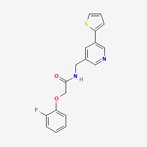 2-(2-fluorophenoxy)-N-((5-(thiophen-2-yl)pyridin-3-yl)methyl)acetamide