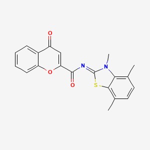 4-oxo-N-(3,4,7-trimethyl-1,3-benzothiazol-2-ylidene)chromene-2-carboxamide