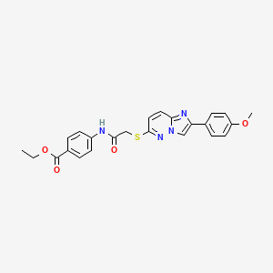 molecular formula C24H22N4O4S B3008718 Ethyl 4-(2-((2-(4-methoxyphenyl)imidazo[1,2-b]pyridazin-6-yl)thio)acetamido)benzoate CAS No. 896287-16-4