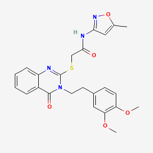 2-[3-[2-(3,4-dimethoxyphenyl)ethyl]-4-oxoquinazolin-2-yl]sulfanyl-N-(5-methyl-1,2-oxazol-3-yl)acetamide
