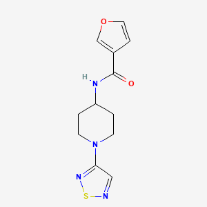 molecular formula C12H14N4O2S B3008776 N-[1-(1,2,5-thiadiazol-3-yl)piperidin-4-yl]furan-3-carboxamide CAS No. 2034303-93-8