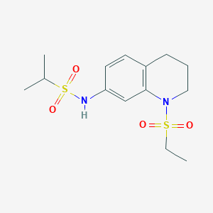 molecular formula C14H22N2O4S2 B3008778 N-(1-(ethylsulfonyl)-1,2,3,4-tetrahydroquinolin-7-yl)propane-2-sulfonamide CAS No. 941945-08-0