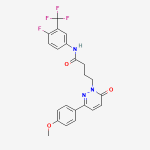 molecular formula C22H19F4N3O3 B3008807 N-(4-fluoro-3-(trifluoromethyl)phenyl)-4-(3-(4-methoxyphenyl)-6-oxopyridazin-1(6H)-yl)butanamide CAS No. 952987-74-5