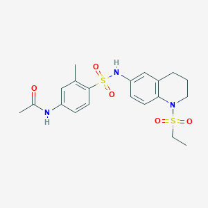 molecular formula C20H25N3O5S2 B3008817 N-(4-(N-(1-(ethylsulfonyl)-1,2,3,4-tetrahydroquinolin-6-yl)sulfamoyl)-3-methylphenyl)acetamide CAS No. 941944-85-0