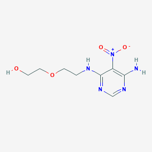 molecular formula C8H13N5O4 B3008867 2-(2-((6-Amino-5-nitropyrimidin-4-yl)amino)ethoxy)ethanol CAS No. 450344-75-9