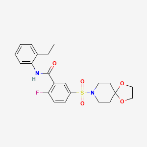 5-(1,4-dioxa-8-azaspiro[4.5]decan-8-ylsulfonyl)-N-(2-ethylphenyl)-2-fluorobenzamide