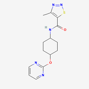 4-methyl-N-((1r,4r)-4-(pyrimidin-2-yloxy)cyclohexyl)-1,2,3-thiadiazole-5-carboxamide