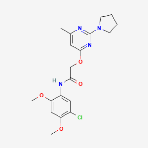 N-(5-chloro-2,4-dimethoxyphenyl)-2-((6-methyl-2-(pyrrolidin-1-yl)pyrimidin-4-yl)oxy)acetamide