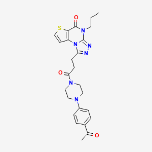 1-(3-(4-(4-acetylphenyl)piperazin-1-yl)-3-oxopropyl)-4-propylthieno[2,3-e][1,2,4]triazolo[4,3-a]pyrimidin-5(4H)-one
