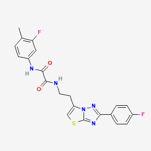 N1-(3-fluoro-4-methylphenyl)-N2-(2-(2-(4-fluorophenyl)thiazolo[3,2-b][1,2,4]triazol-6-yl)ethyl)oxalamide