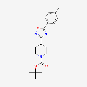 molecular formula C19H25N3O3 B3008905 Tert-butyl 4-[5-(4-methylphenyl)-1,2,4-oxadiazol-3-yl]piperidine-1-carboxylate CAS No. 2059084-93-2
