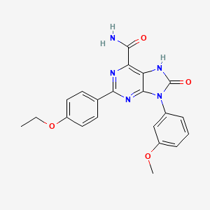2-(4-ethoxyphenyl)-9-(3-methoxyphenyl)-8-oxo-8,9-dihydro-7H-purine-6-carboxamide