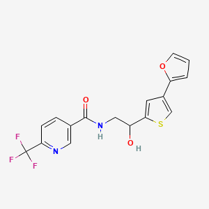N-[2-[4-(Furan-2-yl)thiophen-2-yl]-2-hydroxyethyl]-6-(trifluoromethyl)pyridine-3-carboxamide