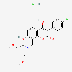 8-((bis(2-methoxyethyl)amino)methyl)-3-(4-chlorophenyl)-4,7-dihydroxy-2H-chromen-2-one hydrochloride