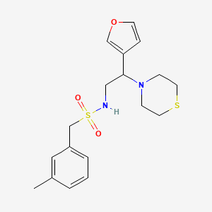 molecular formula C18H24N2O3S2 B3008933 N-(2-(furan-3-yl)-2-thiomorpholinoethyl)-1-(m-tolyl)methanesulfonamide CAS No. 2034397-99-2