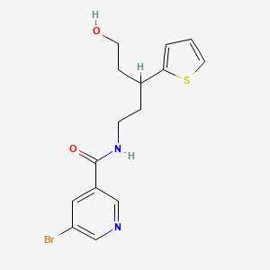 molecular formula C15H17BrN2O2S B3008978 5-bromo-N-(5-hydroxy-3-(thiophen-2-yl)pentyl)nicotinamide CAS No. 2034563-64-7