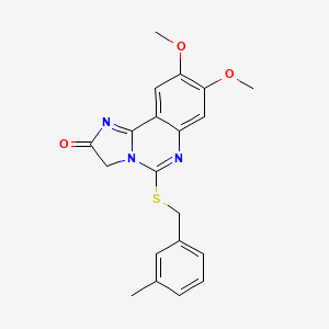 molecular formula C20H19N3O3S B3008979 8,9-dimethoxy-5-[(3-methylbenzyl)sulfanyl]imidazo[1,2-c]quinazolin-2(3H)-one CAS No. 672949-25-6