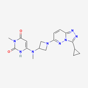 6-[(1-{3-Cyclopropyl-[1,2,4]triazolo[4,3-b]pyridazin-6-yl}azetidin-3-yl)(methyl)amino]-3-methyl-1,2,3,4-tetrahydropyrimidine-2,4-dione