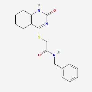 molecular formula C17H19N3O2S B3008987 N-benzyl-2-[(2-oxo-1,2,5,6,7,8-hexahydroquinazolin-4-yl)sulfanyl]acetamide CAS No. 959492-31-0