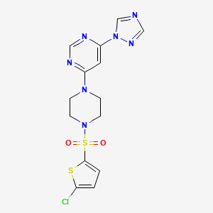 4-(4-((5-chlorothiophen-2-yl)sulfonyl)piperazin-1-yl)-6-(1H-1,2,4-triazol-1-yl)pyrimidine