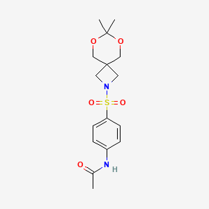 molecular formula C16H22N2O5S B3009001 N-(4-((7,7-dimethyl-6,8-dioxa-2-azaspiro[3.5]nonan-2-yl)sulfonyl)phenyl)acetamide CAS No. 1396877-31-8