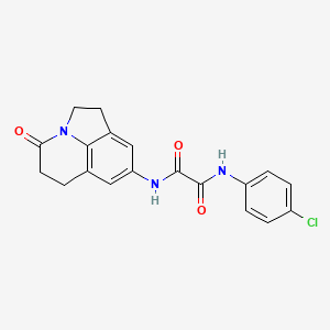 molecular formula C19H16ClN3O3 B3009008 N1-(4-chlorophenyl)-N2-(4-oxo-2,4,5,6-tetrahydro-1H-pyrrolo[3,2,1-ij]quinolin-8-yl)oxalamide CAS No. 898462-24-3