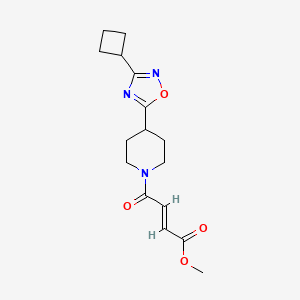 molecular formula C16H21N3O4 B3009024 Methyl (E)-4-[4-(3-cyclobutyl-1,2,4-oxadiazol-5-yl)piperidin-1-yl]-4-oxobut-2-enoate CAS No. 2411331-83-2