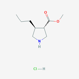 molecular formula C9H18ClNO2 B3009067 Methyl (3S,4S)-4-propylpyrrolidine-3-carboxylate;hydrochloride CAS No. 2445750-75-2