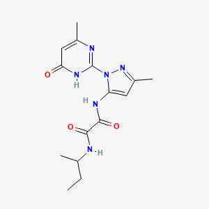 molecular formula C15H20N6O3 B3009100 N1-(sec-butyl)-N2-(3-methyl-1-(4-methyl-6-oxo-1,6-dihydropyrimidin-2-yl)-1H-pyrazol-5-yl)oxalamide CAS No. 1013889-47-8