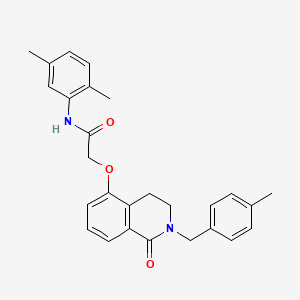 molecular formula C27H28N2O3 B3009123 N-(2,5-dimethylphenyl)-2-((2-(4-methylbenzyl)-1-oxo-1,2,3,4-tetrahydroisoquinolin-5-yl)oxy)acetamide CAS No. 850906-32-0