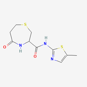 molecular formula C10H13N3O2S2 B3009125 N-(5-methyl-1,3-thiazol-2-yl)-5-oxo-1,4-thiazepane-3-carboxamide CAS No. 1396558-75-0