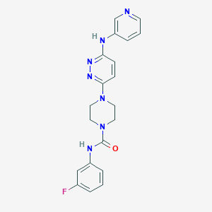 molecular formula C20H20FN7O B3009141 N-(3-fluorophenyl)-4-(6-(pyridin-3-ylamino)pyridazin-3-yl)piperazine-1-carboxamide CAS No. 1021250-05-4